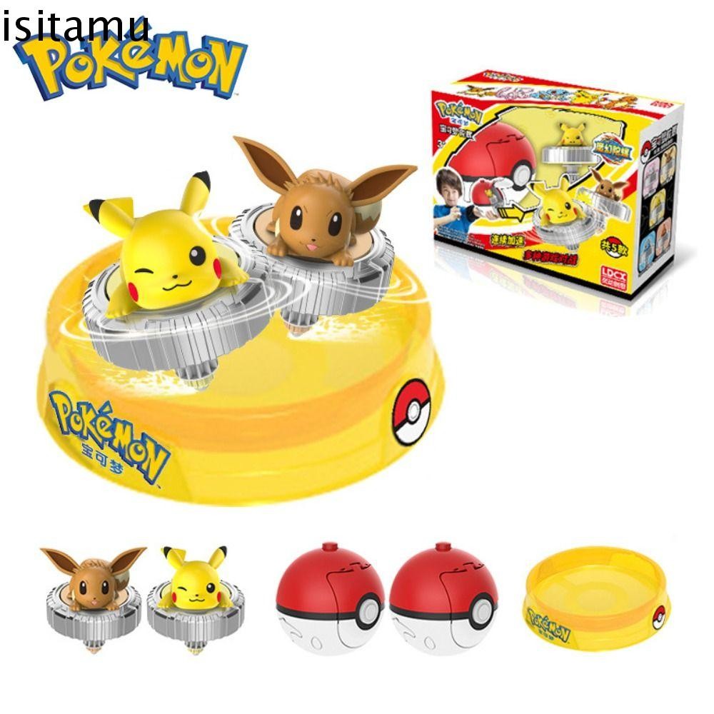 Isitaft Pikachu Spinning Top สําหรับเด็กโลหะ Gyro ของเล่นหมุน Battle เกม Interactive ของขวัญวันหยุดของขวัญเด็ก Pokemon Action Figures