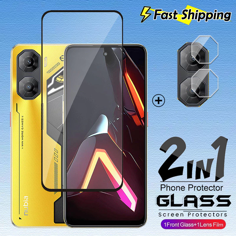 2in1 สําหรับ ZTE Nubia Neo 3 5 GT NubiaNeo3 Neo5 Pro Neo2 2025 5G ป้องกันหน้าจอกระจกนิรภัยลายนิ้วมือปลดล็อคโปร่งใส HD Clear Coverage เลนส์กล้องป้องกันฟิล์ม
