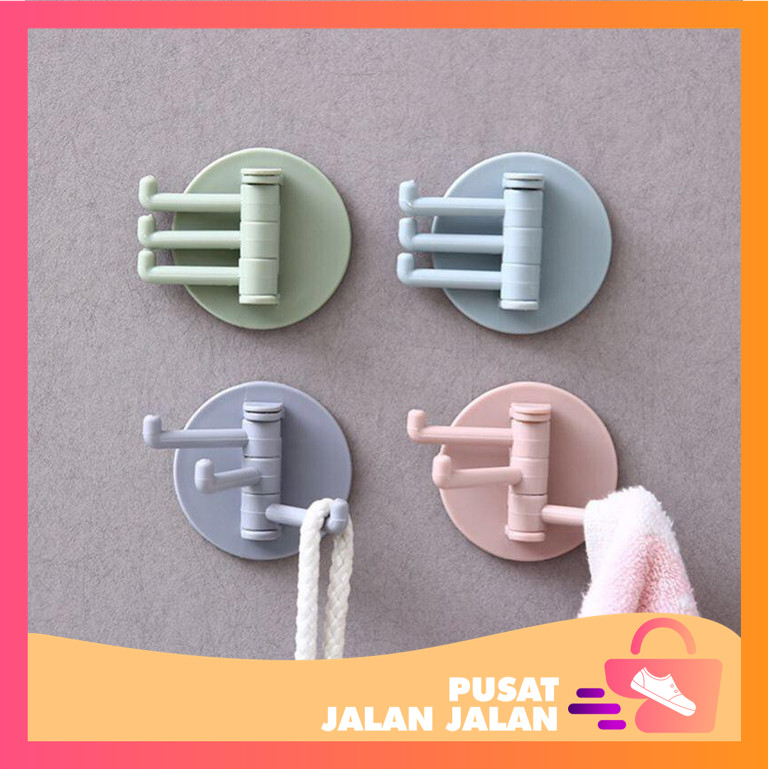 GANTUNGAN PJJ - H803 ไม้แขวนเสื้อ 3-Prong / ไม้แขวนเสื้อติดผนัง / ที่แขวนติดผนัง 3-Prong