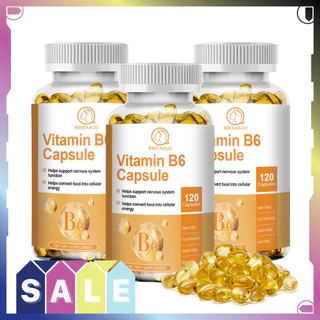 BBEEAAUU Vitamin B-6 capsules 1000 Mg สำหรับสุขภาพหัวใจและหลอดเลือดและระบบประสาท