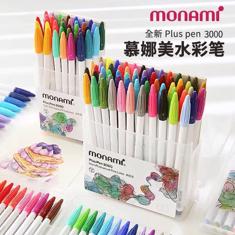 เกาหลี Monami Monami 3,000 ปากกาสีน้ําคู่มือหมายเหตุHook Lineปากกาสีปากกาน่ารักสร้างสรรค์ปากกาน้ํา