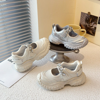 2025 ฤดูใบไม้ผลิฤดูร้อนสาวรองเท้าลําลองกับ พลอยเทียม เด็กคริ…