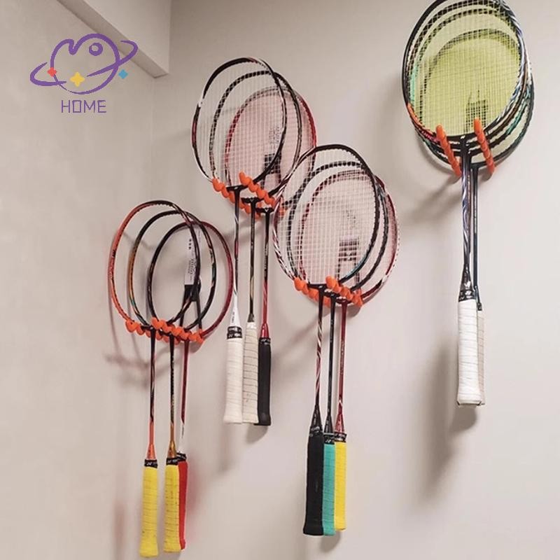 [mayhome] ที่วางแร็กเก็ตติดผนัง ที่วางไม้เทนนิส ที่วางไม้แบดมินตัน Wall Wave Hook Storage ถือชั้นวาง Racquet หลาย {TH}