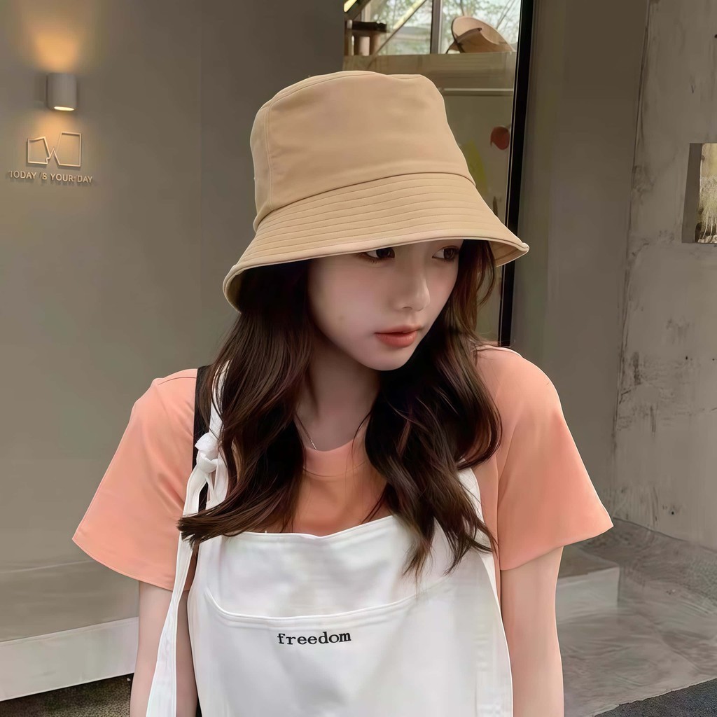 บักเก็ต​ สีพื้น หมวก กันแดด หมวกปีกรอบทรงสวย​ ผ้าดีค่ะ รูปที่ 5