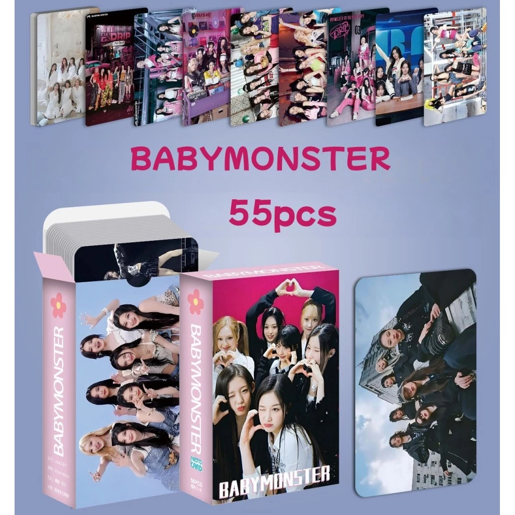 30-55pcs BM Hello Monsters Holographic การ์ด Lomo DRIP BABYMONS7ER โฮโลแกรม Photocards MONSTIEZ AHYEON ASA CHIQUITA PHARITA RAMI RORA RUKA เลเซอร์โปสการ์ดสินค้าราคาถูก CX