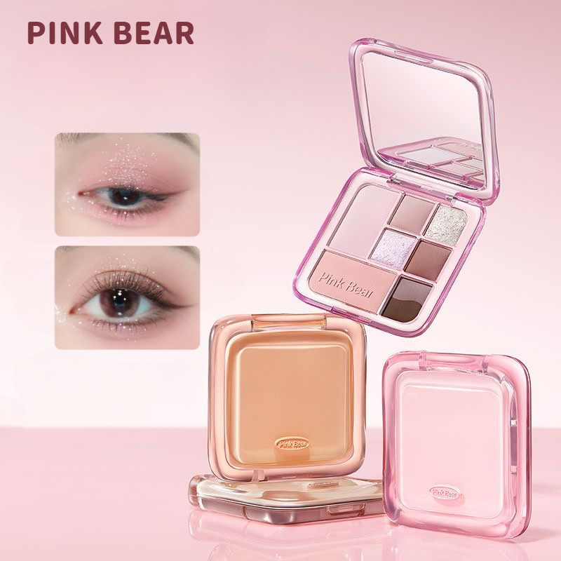 PINK BEAR พาเลทอายแชโดว์ อายแชโดว์ เจ็ดสี สีตา