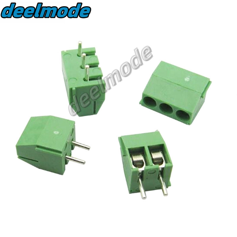 10pcs MG/KF350-2P 3P สีเขียว Pin สกรู Terminal Block connector KF350 3.5 มม.Pitch amphenol connector 250V/10A