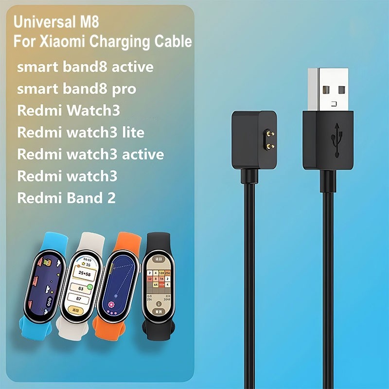 ที่ชาร์จแม่เหล็ก อุปกรณ์เสริม สําหรับ Xiaomi Smart Mi Band 8 Redmi Band 2 USB MiBand 8 Pro 100 ซม.