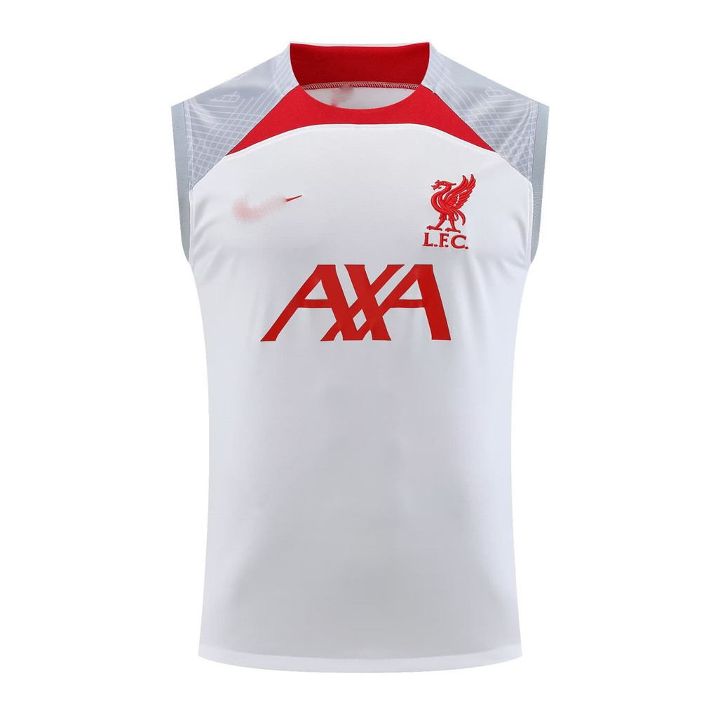 2022 LFC เสื้อกล้ามกีฬาสีขาวสีแดงรอบคอ Spliced เสื้อกีฬาลําลองฟิตเนสวิ่งเสื้อกล้ามผู้ชาย