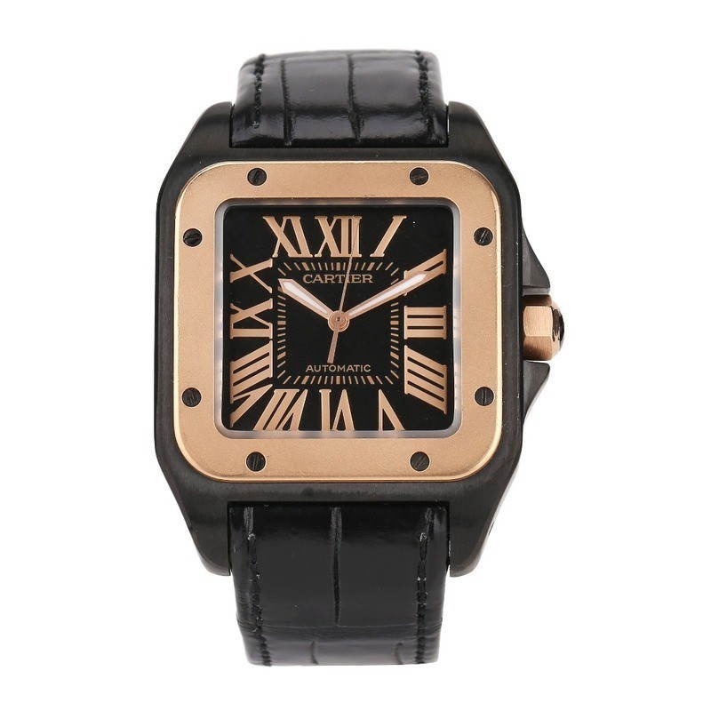Automatic Cartier Cartier Mechanical Men 's 18k Watch Metal Santos Gold Titanium W2020009