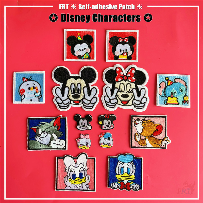 ☸ แผ่นสติกเกอร์ ลายการ์ตูนมิกกี้ มินนี่ ดัมโบ้ มีกาวในตัว ☸ แผ่นแพทช์รีดติดเสื้อ สําหรับตกแต่งเสื้อผ้า กระเป๋า DIY 1 ชิ้น