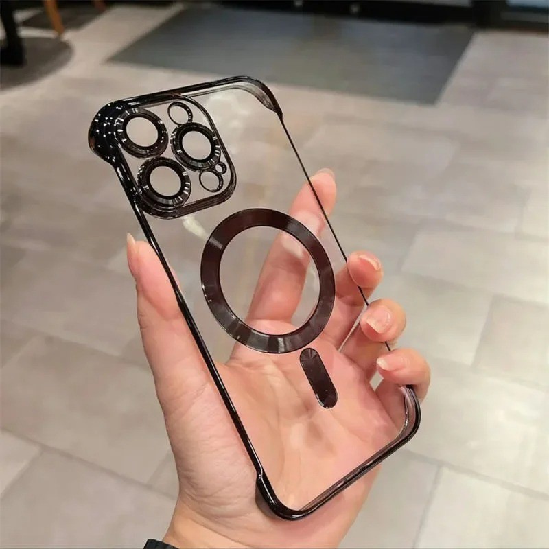 เคสโทรศัพท์มือถือ แบบใส บางพิเศษ ไร้กรอบ หรูหรา สําหรับ iPhone 15 14 13 12 11 Pro Max