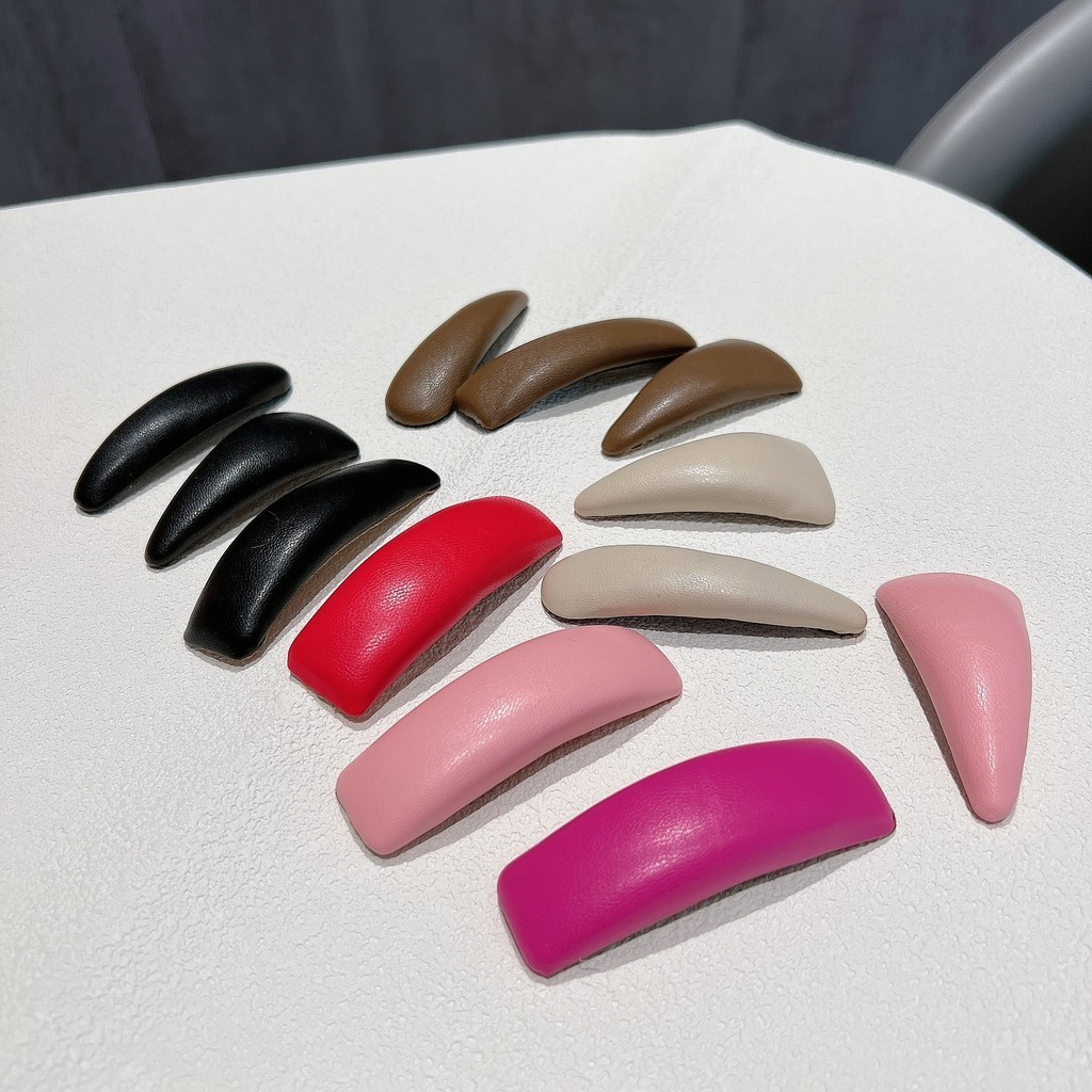 กิ๊บติดผม หนัง PU ประดับฟองน้ํา แบบเรียบง่าย สไตล์เกาหลีเรโทร สําหรับผู้หญิง