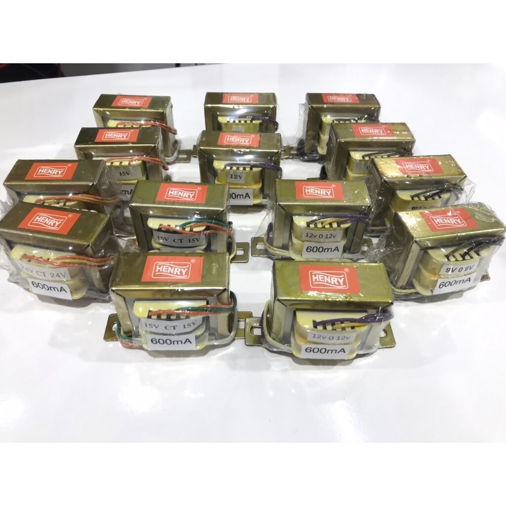 Henry หม้อแปลง AC เปลือย 600mA | แปลงไฟจาก 220V to 6v 9v 12v 15v 18v 24v 110v, input 220V output 110