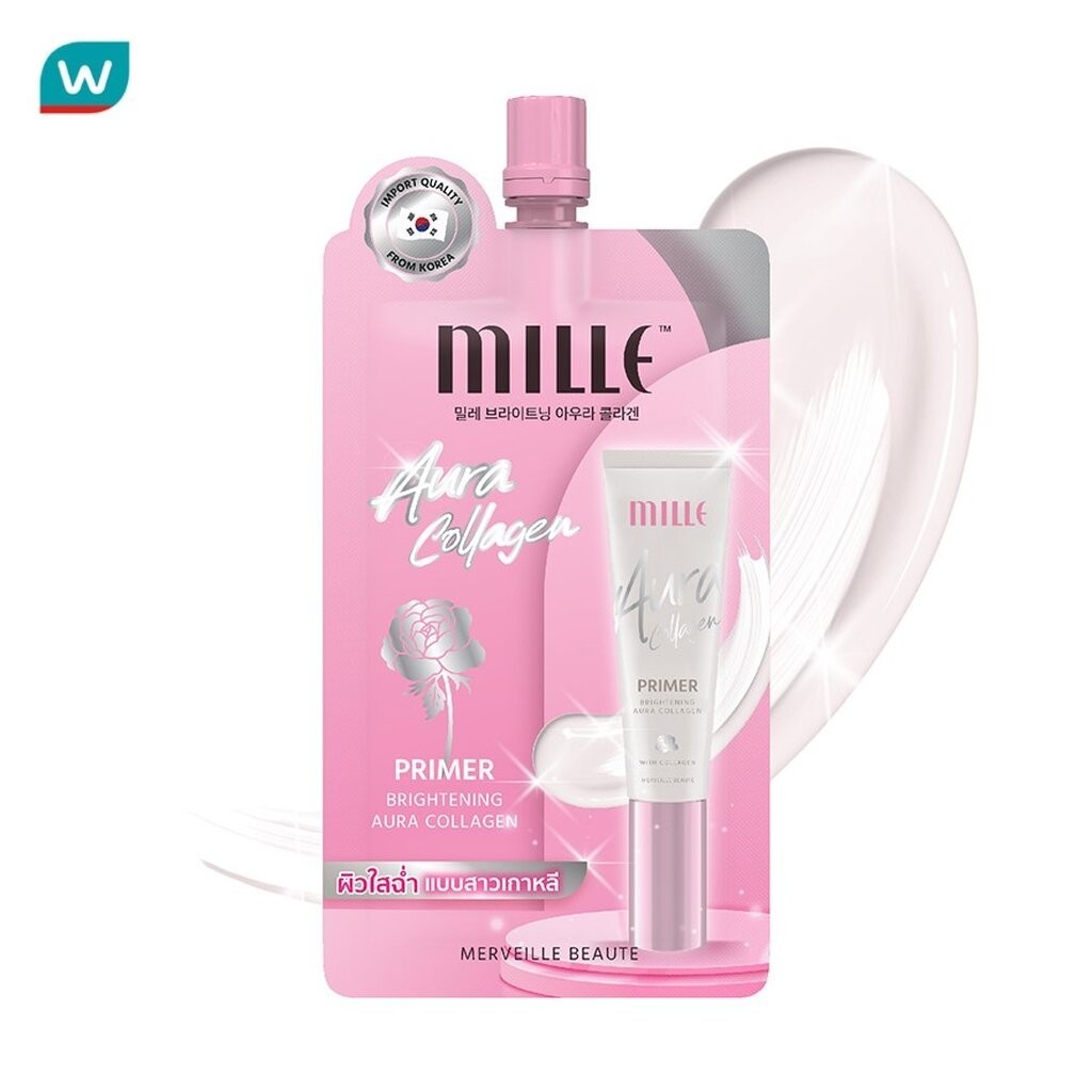 Mille มิลเล่ ไบร์ทเทนนิ่ง ออร่า คอลลาเจน ไพร์เมอร์ SPF30 PA++ 6ก.