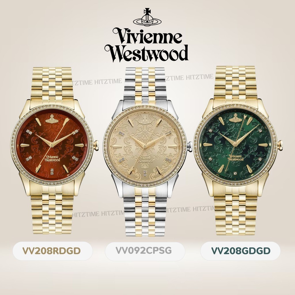 HIZTIME นาฬิกา Vivienne Westwood นาฬิกาข้อมือผู้หญิง นาฬิกาผู้หญิง แบรนด์เนม  Brandname รุ่น VV208RDGD