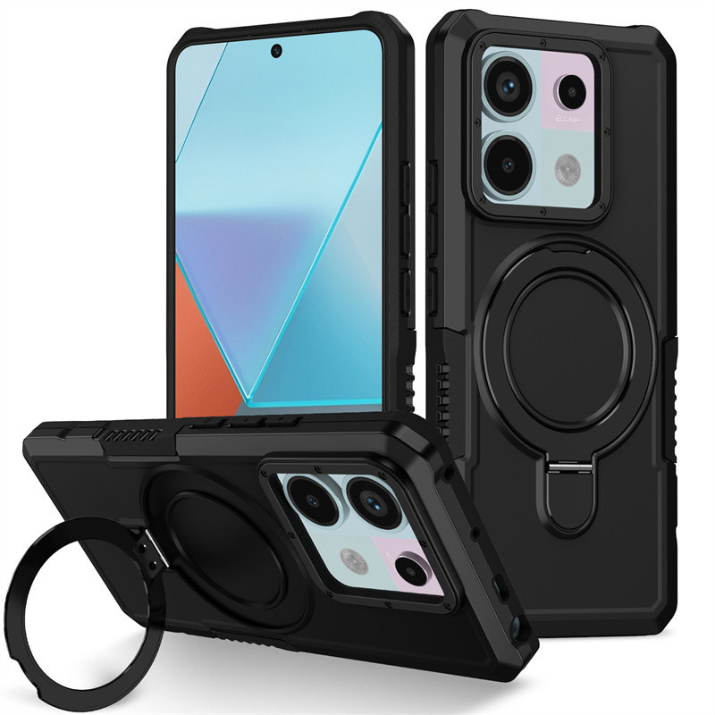 สําหรับ Xiaomi Mi Redmi A3 A2 A1 13C 12 12C 9A หมายเหตุ 13 12 Pro 4G 5G โทรศัพท ์ Case, ทหารเกรดป ้ องกัน 135 ° ฝาครอบยึดแบบหมุนที ่ มองไม ่ เห ็ น