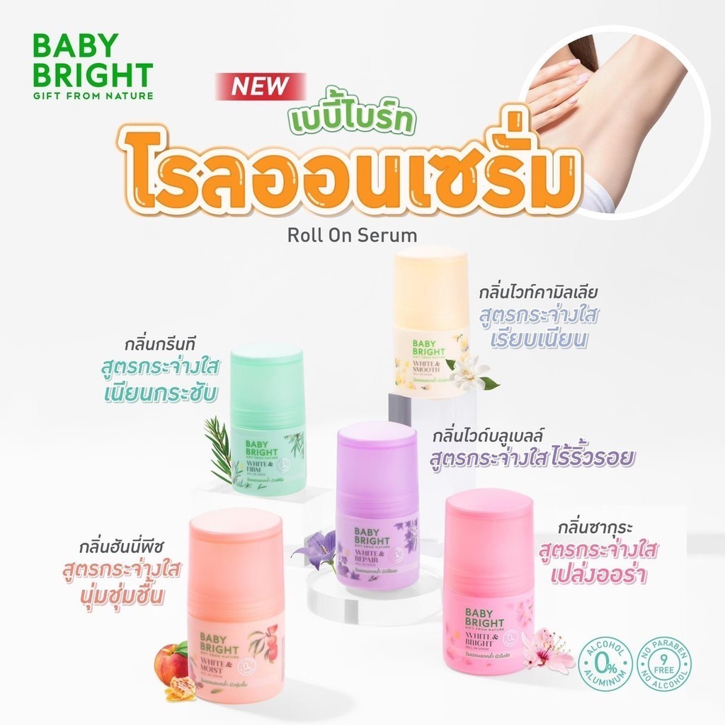Baby Bright Roll On Serum 50ml. เบบี้ไบรท์ โรลออน เซรั่ม ระงับเหงื่อ ระงับกลิ่นกาย