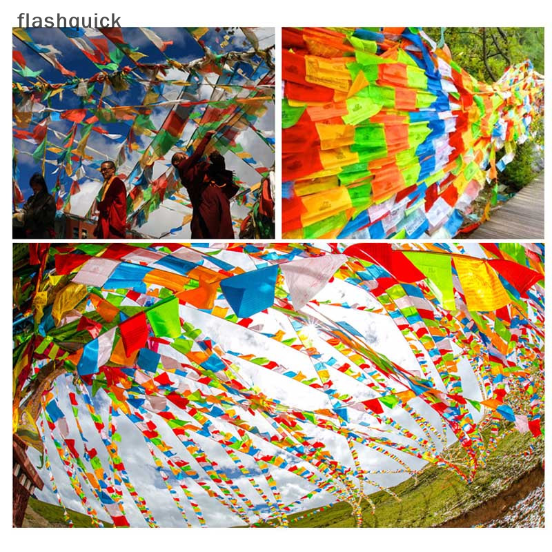 แฟลชควิก ธงศาสนา ทิเบต พุทธ ธงสวดมนต์ ทิเบต ปอด ตา แบนเนอร์ ธงคัมภีร์