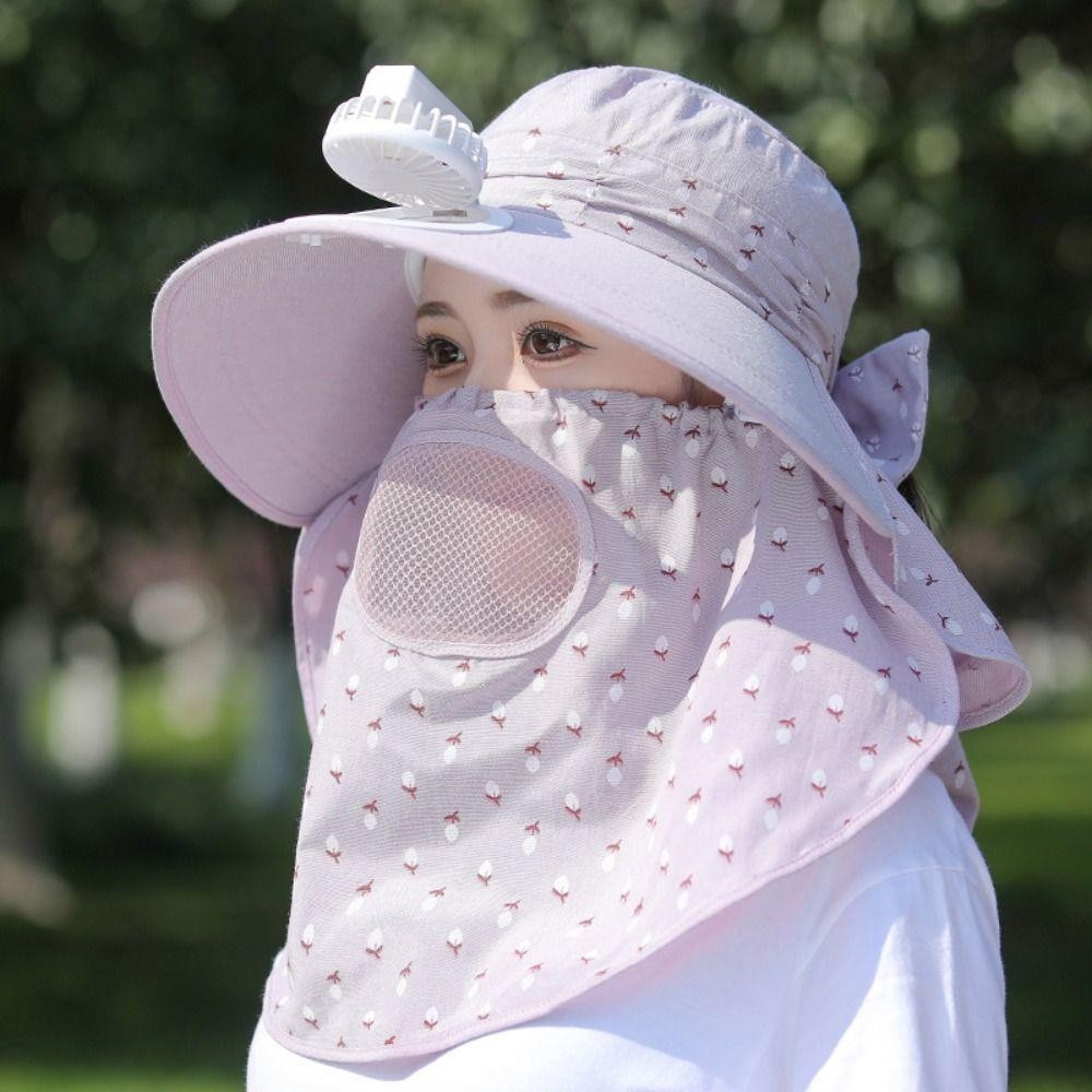 เฟปส์ หมวกเก็บชา,พร้อมพัดลมไฟฟ้าหมวกกันแดดปีกขนาดใหญ่,กลางแจ้ง ยูวี ทนระบายอากาศเต็มหน้าพัดลมหมวกตั้งแคมป์เดินป่า - รูปที่ 3