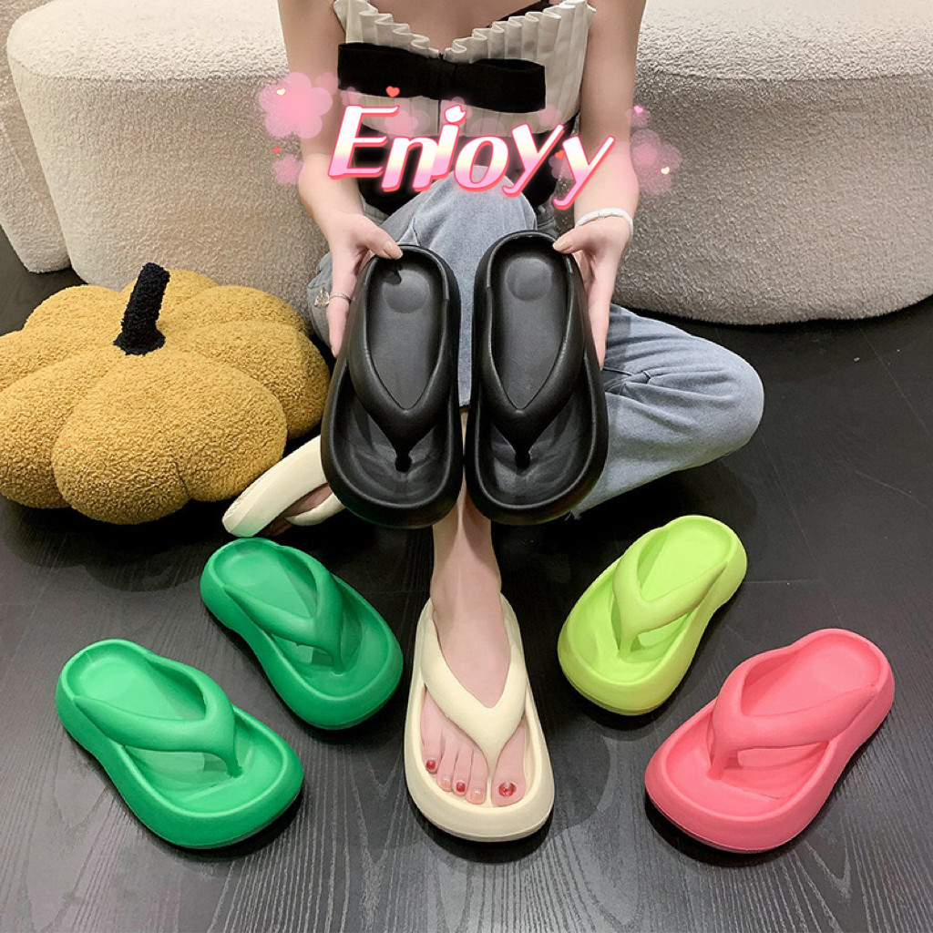 🍓EnJoy🍓 พร้อมส่ง (LT-DNA) รองเท้าแตะ พื้นหนา แฟชั่นฤดูใบไม้ร่วง สําหรับผู้หญิง 2024