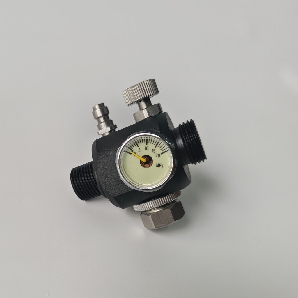 ใหม่ปรับ HPA Regulator Valve Output 0-3000psi นิวเมติก Air กระบอกถังขวดแรงดันสูง M18*1.5 เติม Station