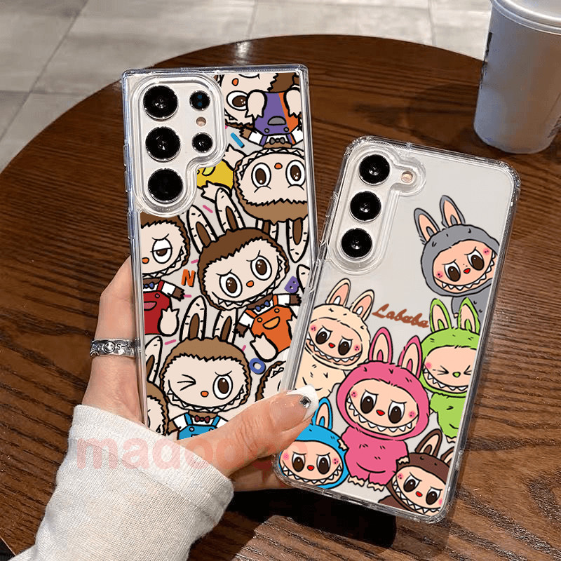 เคส Soft Xiaomi 14T 13T 13 Pro 12 Lite 12T 12S 12X 10T 11 11T 10 9 SE A2 Mi POCO C40 M3 X3 NFC F3 X6 X5 F4 5G GT X4 Cute Cartoon Pop Mart labubu Straight edge Couple Phone Case Clear Fine Hole Protection Ultra Thin Premium Feeling Back Cover TM 07