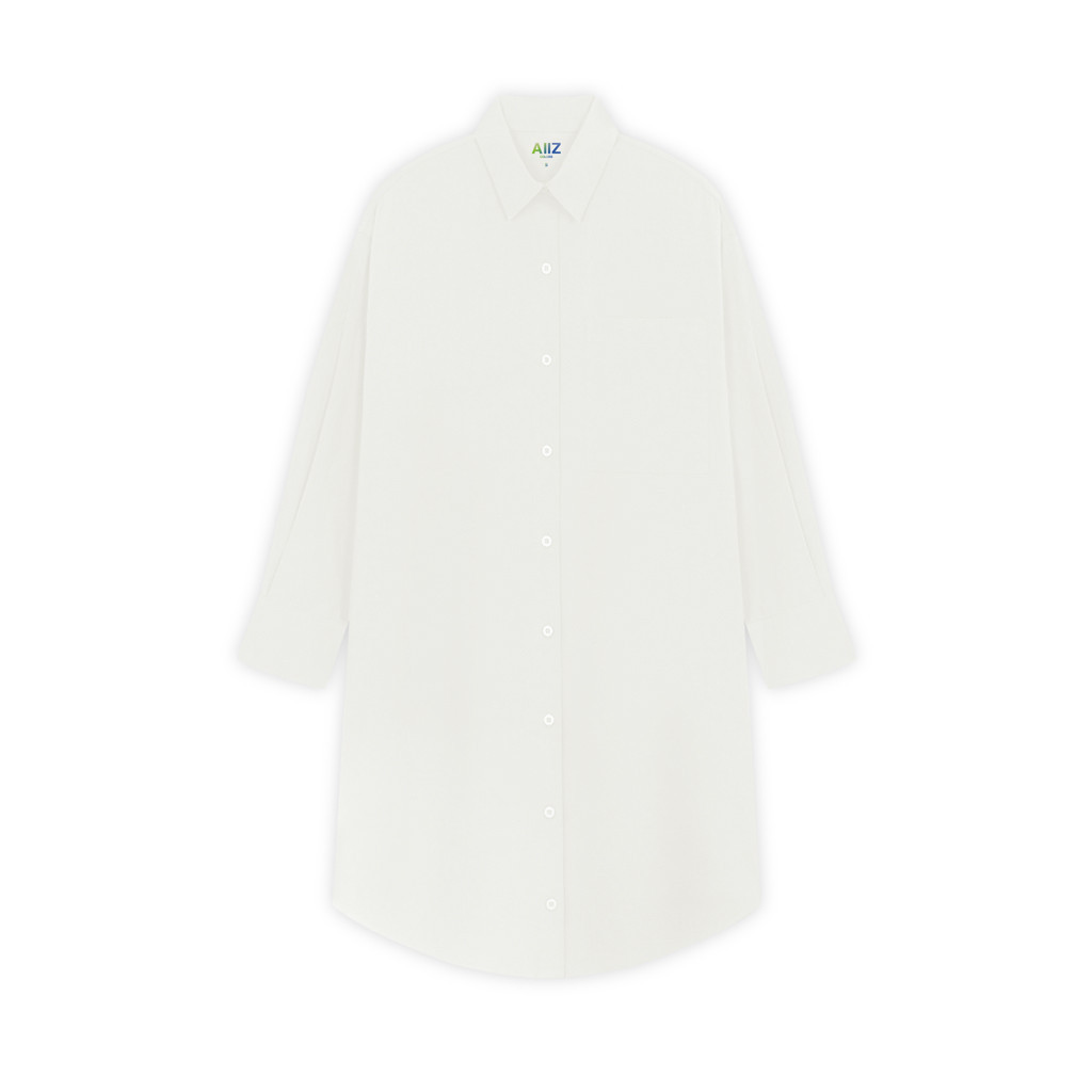 AIIZ (เอ ทู แซด) - เดรสผู้หญิงเเขนยาวทรงโอเวอร์ไซส์สีพื้น Women's Oversized Dress Shirts