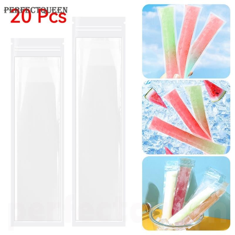 20 ชิ ้ นใสถุงไอศกรีม Popsicle พลาสติกกระเป ๋ าเค ้ กขนมปังช ็ อกโกแลตแพคเกจกระเป ๋ าทิ ้ ง Ice-Making กระเป ๋ า