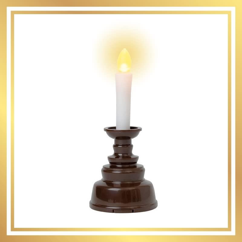 Fukushodo LED candles for Buddhist altars. Electric candles made in Japan. Battery-powered candles for altars. Mini Buddhist altar LED candles.