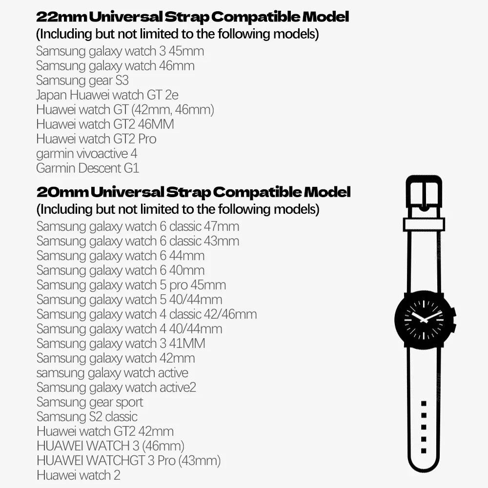 SAMSUNG 20มม.22มม.clover Charmสร้อยข้อมือสําหรับSamsung Galaxyนาฬิกา6 5 pro 4 40 44มม.นาฬิกาโลหะคลาสสิก42มม.46มม.Active 2เกียร์S3สายรัดข้อมือนุ่มสร้อยข้อมือสําหรับHuawei GT 2/2e/pro/3