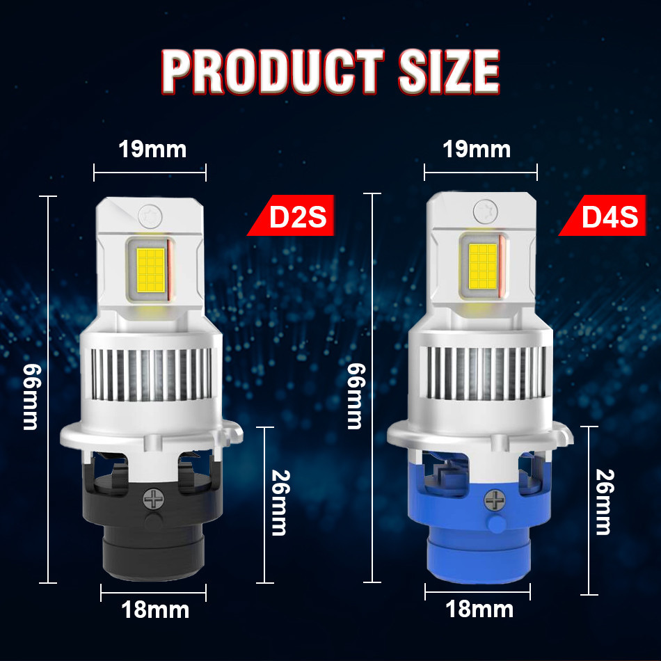 2pcs D4S D4R D2R D2S หลอดไฟ LED 6000K สีขาวชุดแปลง Plug และ Play 1500W HID เปลี ่ ยน Canbus ข ้ อผิดพลาดฟรี