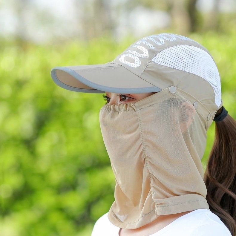 หมวกกันแดดคลุมหน้า กัน UV กิจกรรมกลางแจ้ง กันแดด UV ได้ 99.8%  หมวกกันแดด