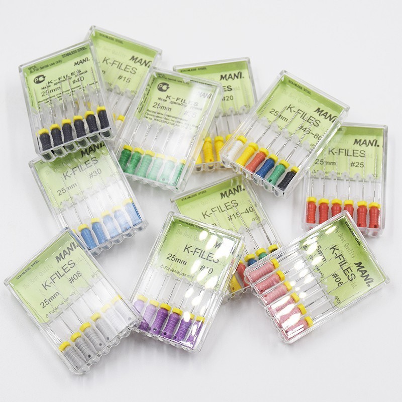 5 Packs Dental K-File 25Mm Files Endodontic Instruments สแตนเลส Endo Hand Use