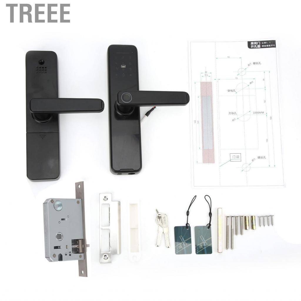 Treee Fingerprint Door Lock Volume Safe Smart Password For Office Home