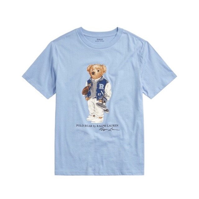 การจัดส่งที่รวดเร็วRalph Lauren เสื้อยืดโปโลลําลอง ผ้าฝ้าย ลายหมีโคซี่ สําหรับผู้ชายและผู้หญิง