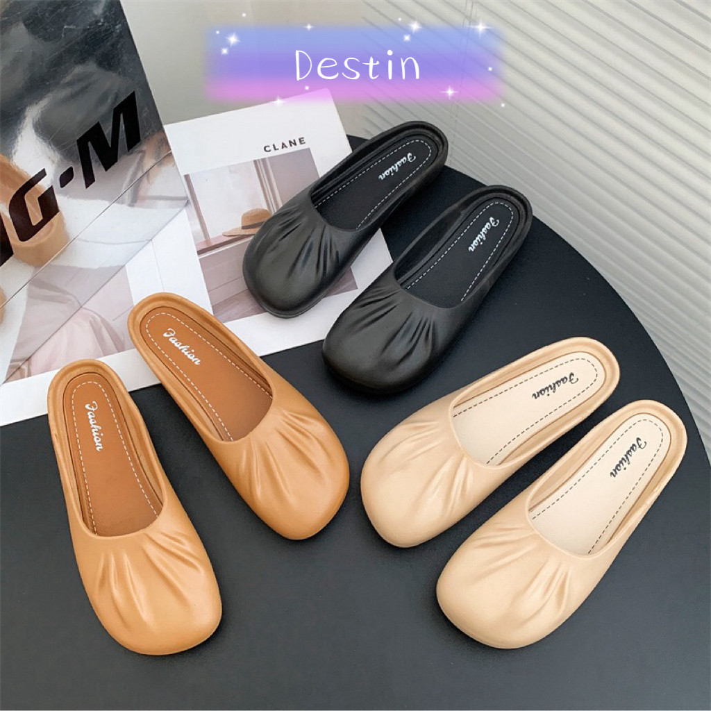 Destin พร้อมส่งจากไทย (TO-2438) รองเท้าคัชชู สีพื้น พื้นนิ่ม ใส่สบาย สำหรับผู้หญิง รุ่น