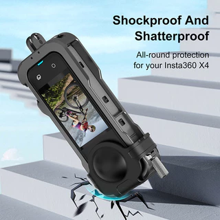 Hepail กรอบป้องกันโลหะสำหรับ Insta360 X4 เคสโครงพร้อมฝาครอบเลนส์ อุปกรณ์เสริม Insta360 X4