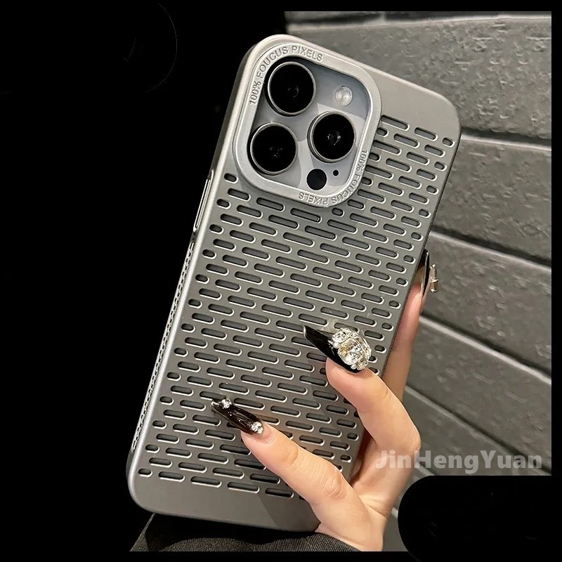 ขนาดเล็กสดกระจายความร้อนปลอกกลวงสําหรับiphone 15 Plus 14 13 12 11 Pro Max Soft Tpu Breathableกระจายความร้อนปกหลังAnti Dropเคสโทรศัพท์