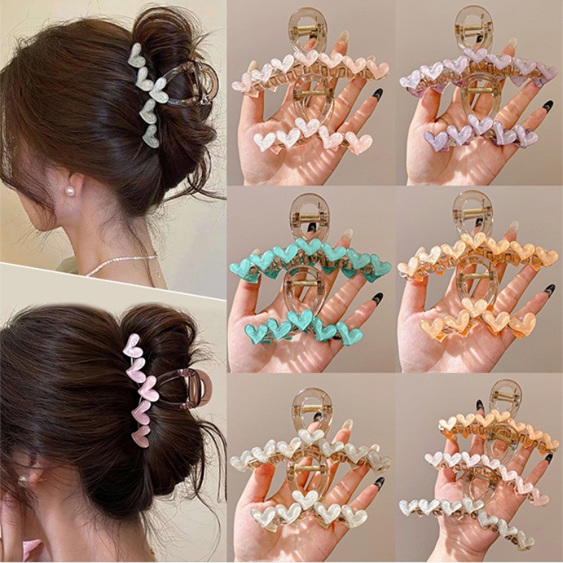 แฟชั ่ นเกาหลีใหม ่ สวยรักใหญ ่ 13 ซม.กิ ๊ บผมขนาดใหญ ่ Claw คลิปอุปกรณ ์ เสริมผม