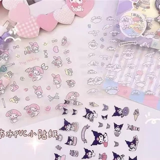 สติ๊กเกอร์ การ์ตูนญี่ปุ่นโปร่งใส การ์ตูนน่ารัก diy ผสมคู่มือวัสดุมูลค่าสูงสติกเกอร์ขนาดเล็กตกแต่งสติกเกอร์กันน้ํา