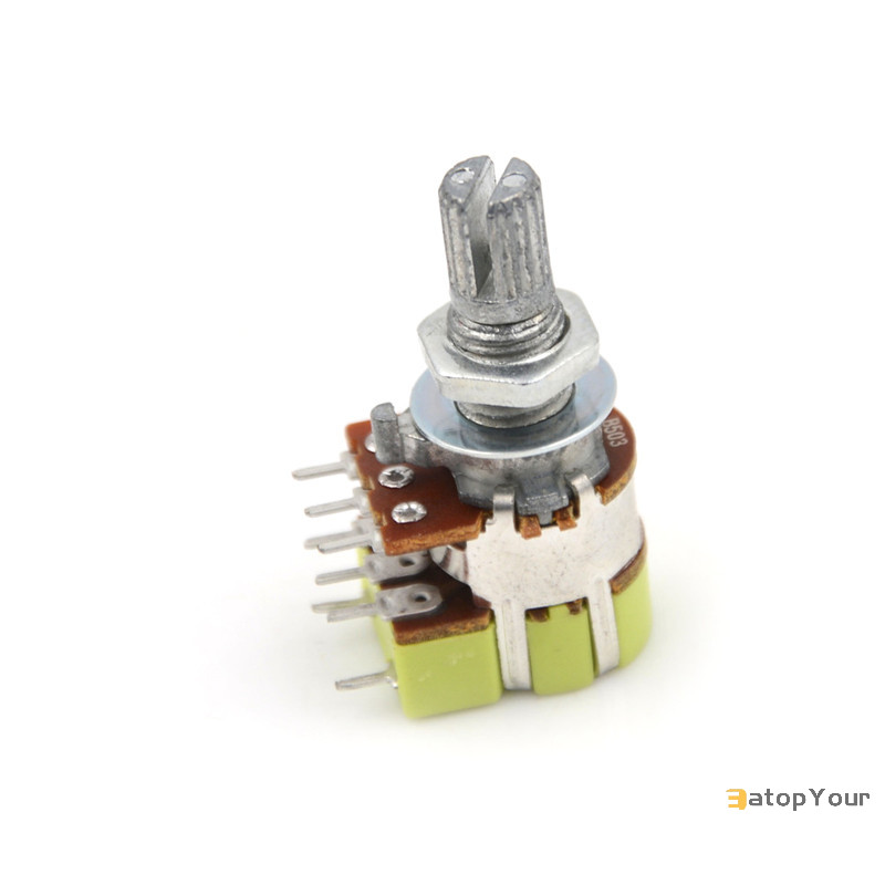 Eateopyour ] B50K 50K Ohm Dual Linear Taper Volume Control Switch Potentiometer Switch ใหม ่