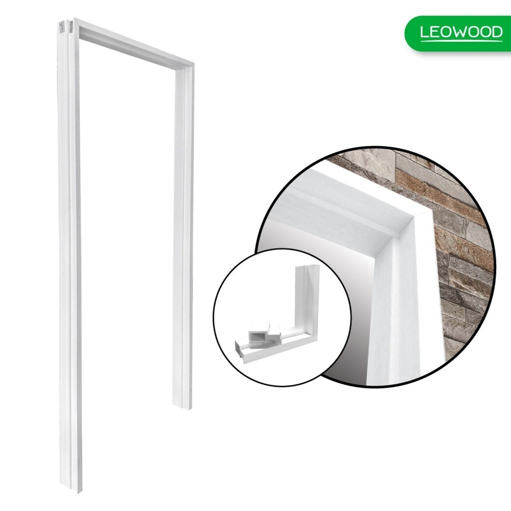 Changdee LEOWOOD วงกบ WPC LeoFrame Premium+ (ใช้ภายนอก)  ขนาด 80x200 ซม. สีขาว สินค้าดีมีคุณภาพ*