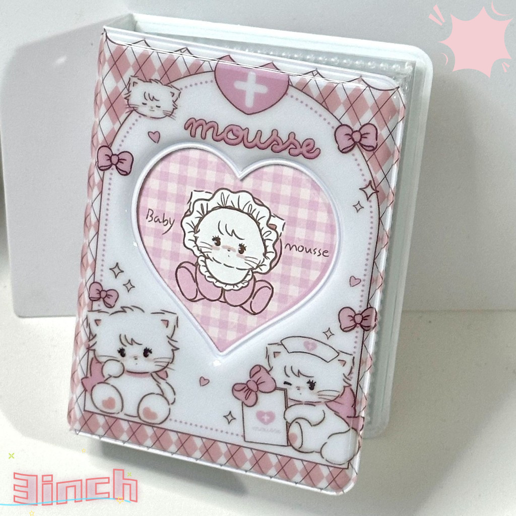 32 กระเป๋า Photocards รวบรวม MIKKO Card Holder Case Organizer Bag Clear ID Book 3 นิ้ว KPOP Idol Photocards สาวน่ารัก Aidou อัลบั้มพร้อมจี้