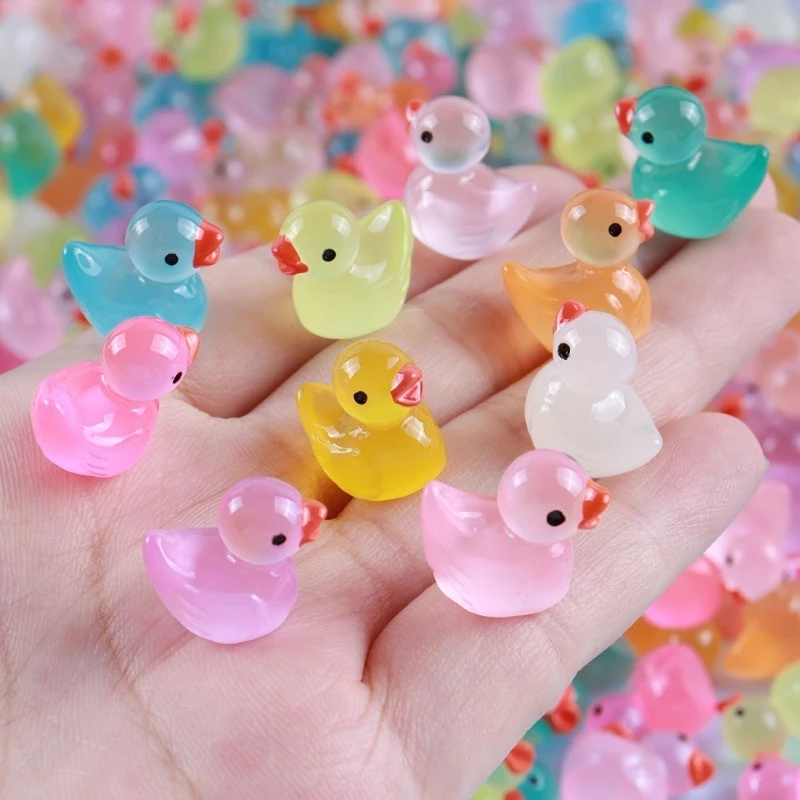 10ชิ้นเรืองแสงในที่มืด,มินิเป็ด,ของเล่นเป็ดชุด,มินิพลาสติกเป็ดที่สมจริง,ของเล่นเรืองแสงสําหรับgoodyกระเป๋าสิ่งอํานวยความ พรรคโปรดปรานซัพพลายอีสเตอร์ของขว