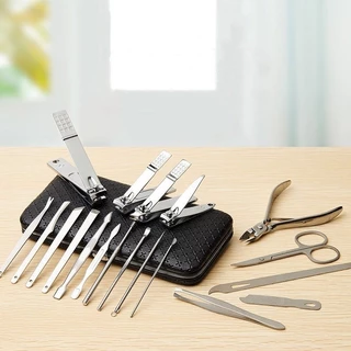 จัดส่งที่รวดเร็ว! 7/19 ชิ้นกรรไกรตัดเล็บชุดจมูกตัดขน Deluxe กระเป๋า Trimmer Ear Picks เครื่องมือเล็บเท้าเครื่องมือ