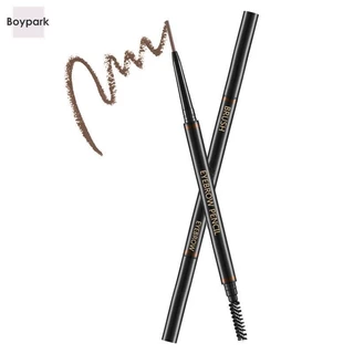 Boypark ดินสอเขียนคิ้ว แบบสองหัว วละเอียดพิเศษขนาด 1.5 มม 4 สีหมุนอัตโนมัติดินสอเขียนคิ้ว ธรรมชาติ