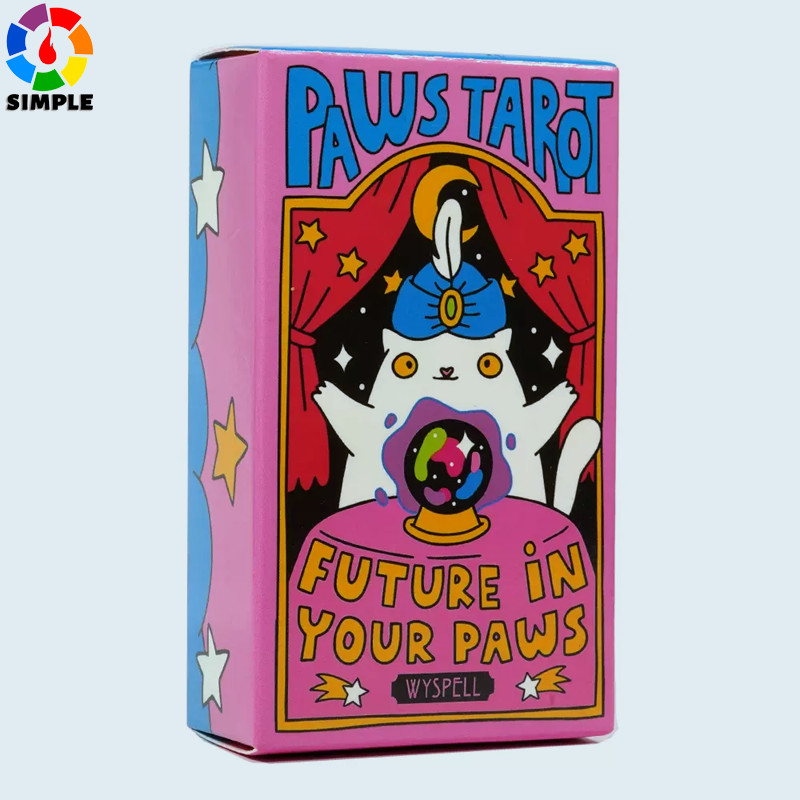 10.3x6 Cm Paws Tarot Future In Your Paws 78 Cards Cat Tarot Deck for Cat Lovers and Tarot Enthusiasts Cute Tarot