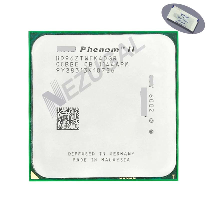 Phenom II X4 960T 125W X4-960T HD96ZTWFK4DGR HD96ZTWFGRBOX 3 Ghz Quad Core 2M 125W ซ็อกเก็ต AM2 + ซ็