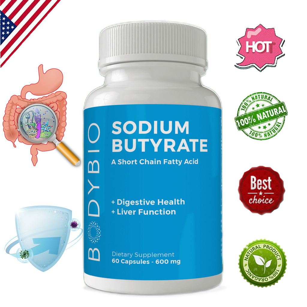 Bodybio - อาหารเสริมสุขภาพ Butyrate Gut 60 แคปซูลโซเดียม